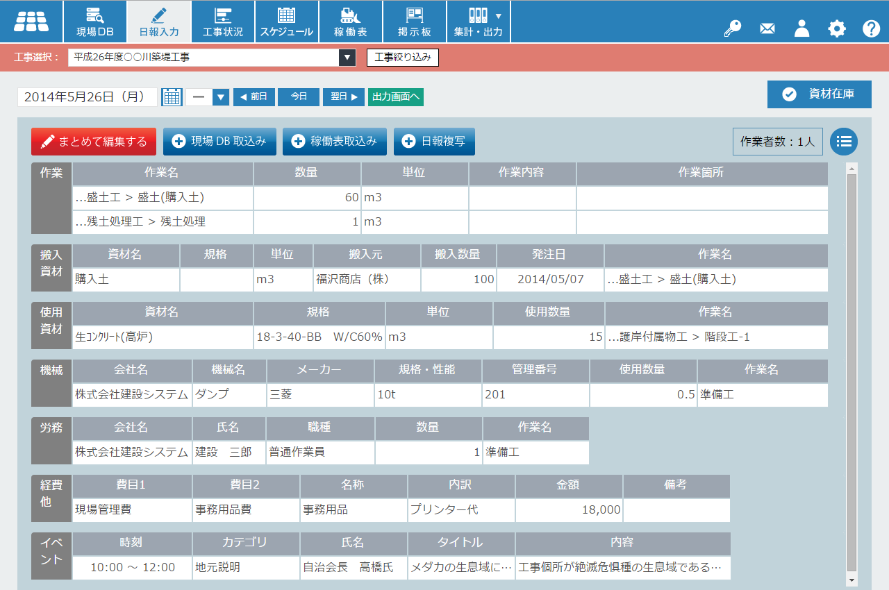 日報画面